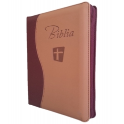 Biblia NTR, maro/visiniu, fermoar, index, cotor argintiu